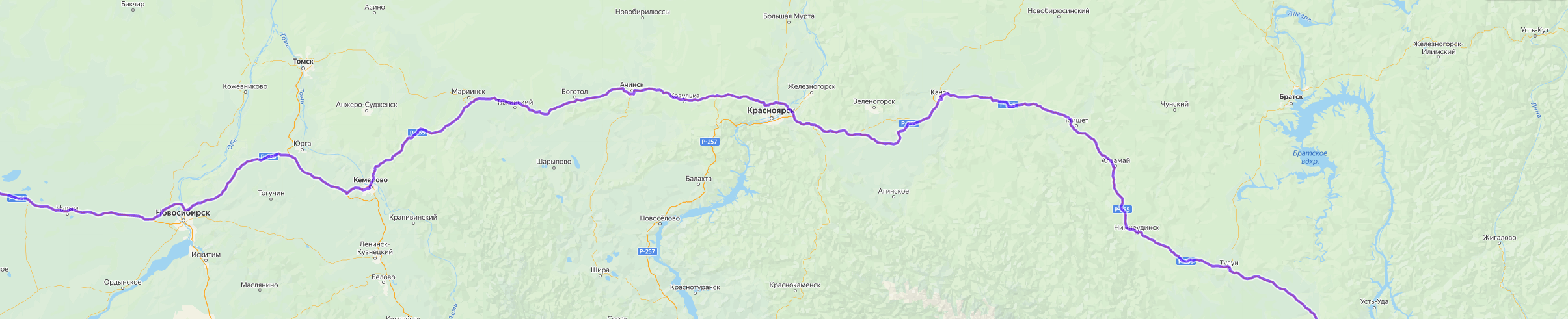 Доставка грузов из Атажукино - карта транспортной логистики